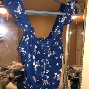 Floral chiffon ruched top